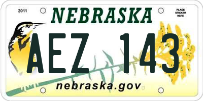 NE license plate AEZ143