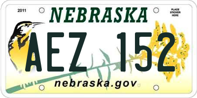 NE license plate AEZ152
