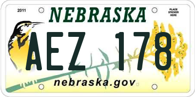 NE license plate AEZ178