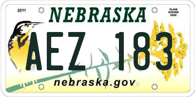 NE license plate AEZ183