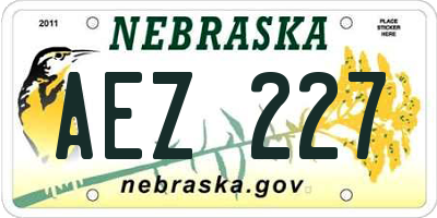 NE license plate AEZ227
