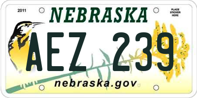 NE license plate AEZ239