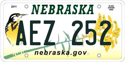 NE license plate AEZ252