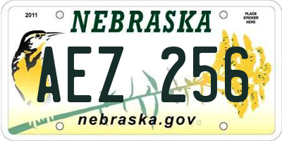 NE license plate AEZ256