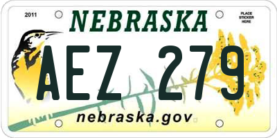 NE license plate AEZ279
