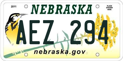 NE license plate AEZ294
