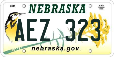 NE license plate AEZ323