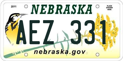 NE license plate AEZ331