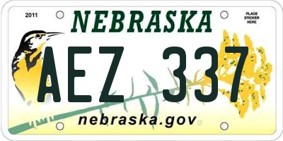 NE license plate AEZ337