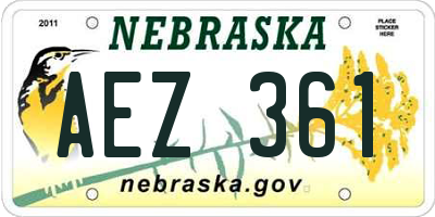 NE license plate AEZ361