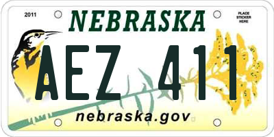 NE license plate AEZ411