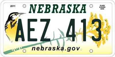 NE license plate AEZ413