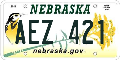NE license plate AEZ421