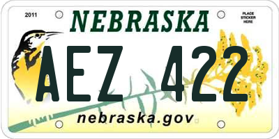 NE license plate AEZ422