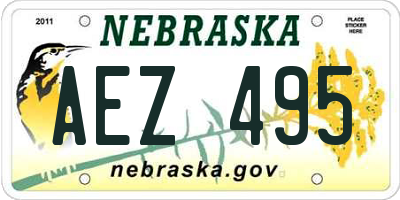 NE license plate AEZ495