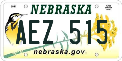 NE license plate AEZ515