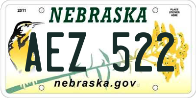 NE license plate AEZ522