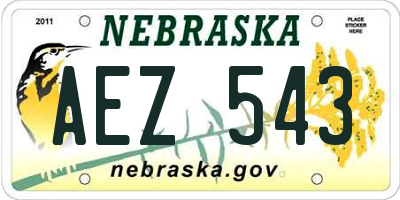 NE license plate AEZ543