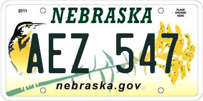 NE license plate AEZ547
