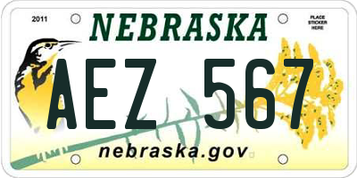 NE license plate AEZ567