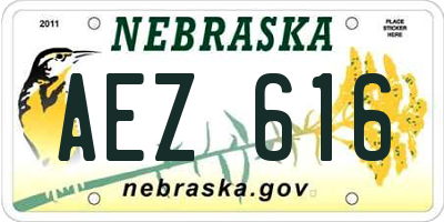 NE license plate AEZ616