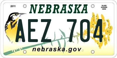 NE license plate AEZ704