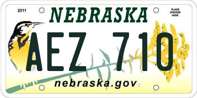 NE license plate AEZ710