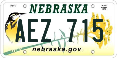 NE license plate AEZ715