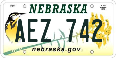 NE license plate AEZ742