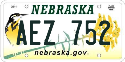 NE license plate AEZ752