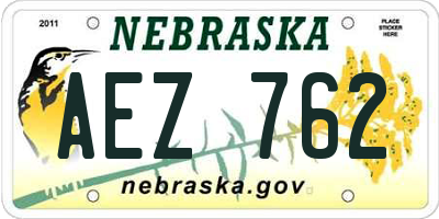 NE license plate AEZ762