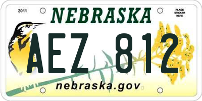 NE license plate AEZ812