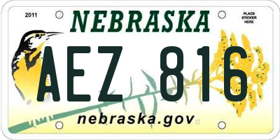 NE license plate AEZ816