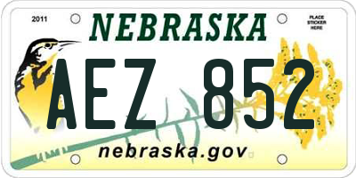 NE license plate AEZ852