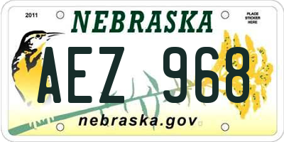 NE license plate AEZ968