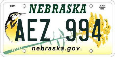 NE license plate AEZ994