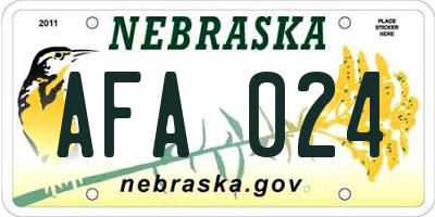 NE license plate AFA024