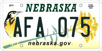 NE license plate AFA075