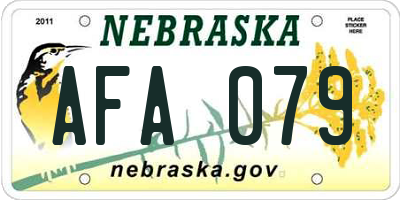 NE license plate AFA079