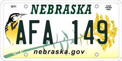 NE license plate AFA149