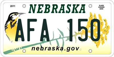 NE license plate AFA150