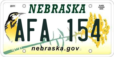 NE license plate AFA154