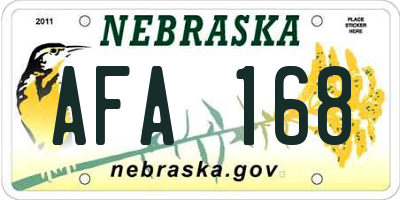 NE license plate AFA168