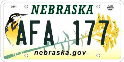 NE license plate AFA177