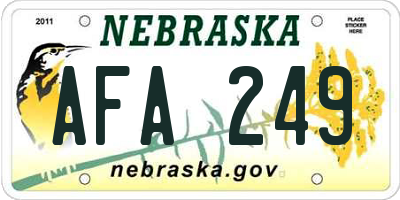 NE license plate AFA249