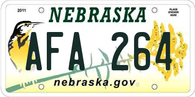 NE license plate AFA264
