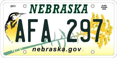 NE license plate AFA297