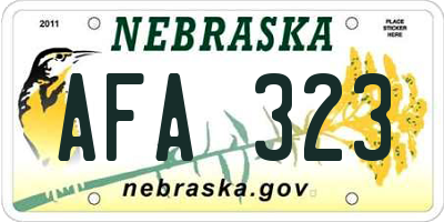 NE license plate AFA323