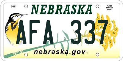 NE license plate AFA337