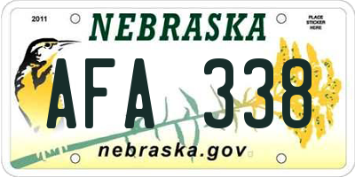NE license plate AFA338